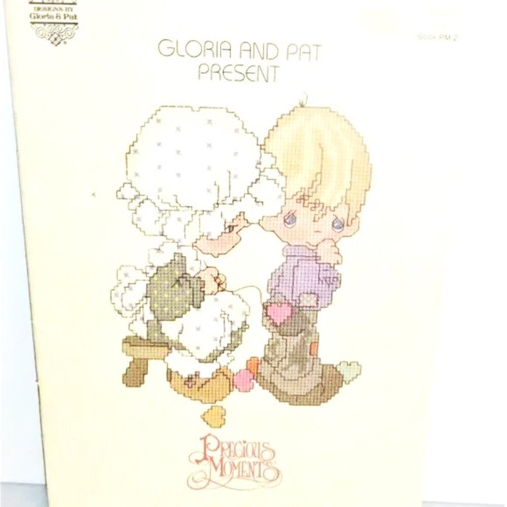 BK9 1981 Book PM-2 Gloria & Pat Precious Moments HELLO GOD 18 Patterns Counted T